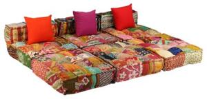 Puf moduÅowy, 3-osobowy, patchwork, tkanina