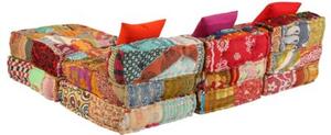 Puf moduÅowy, 3-osobowy, patchwork, tkanina