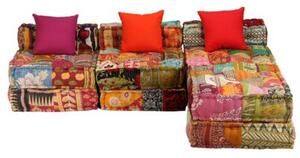 Puf moduÅowy, 3-osobowy, patchwork, tkanina