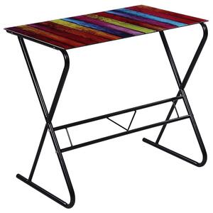 Szklane biurko z kolorowym tęczowym wzorem - Feryso 3X