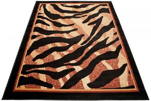 Czarny nowoczesny dywan z motywem zebry - Weryl 4X