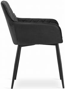 Czarne pikowane krzesło tapicerowane - Dante 3X