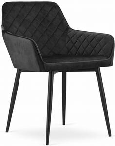 Czarne pikowane krzesło tapicerowane - Dante 3X