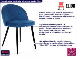 Granatowy zestaw 4 krzeseł z półokrągłym oparciem - Eferos 4X
