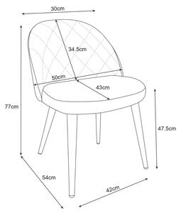 Beżowe welurowe krzesło z pikowanym oparciem - Eferos 3X
