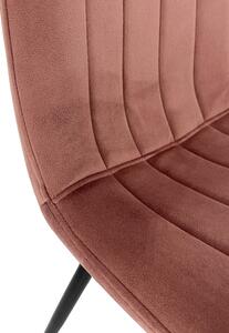 Komplet 4 różowych welurowych krzeseł - Soniro 4X