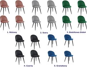 Zestaw 4 czarnych tapicerowanych krzeseł - Eferos 4X