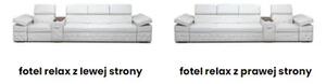 Sofa Infinity Pik Glamour z funkcją spania, 4 osobowa funkcją relax i barkiem