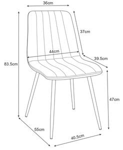 Szare welurowe krzesło z metalowymi nogami - Soniro 3X