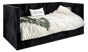 Czarne tapicerowane łóżko z oparciem Sorento 5X - 3 rozmiary