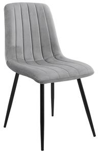 Zestaw 4 szarych krzeseł z pikowanym siedziskiem - Soniro 4X