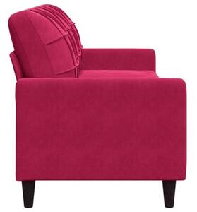 Sofa 3-osobowa, winna czerwieÅ, 210 cm, obita aksamitem