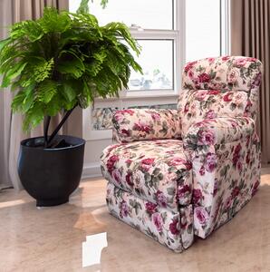 Fotel do salonu MONACO relax print w kwiaty