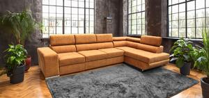 Narożnik rozkładany, kanapa narożna 330/200 cm Jerry I relax , ruchome zagłówki tkanina Premium