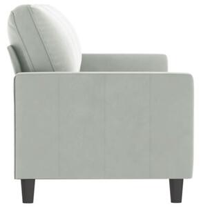 Sofa 3-osobowa, jasnoszara, 180 cm, tapicerowana aksamitem