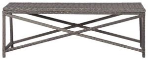 Ławka ogrodowa, 120 cm, polirattan, szara