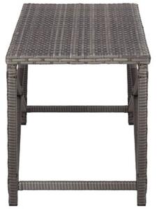 Ławka ogrodowa, 120 cm, polirattan, szara