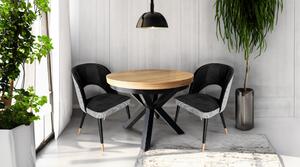 Stół okrągły, stół rozkładany fi 100 + 2x50 cm LOFT
