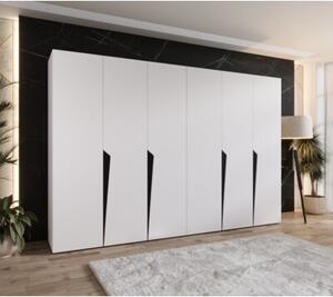Szafa uchylna otwierana Piano 1 300 (2x150) wys. 202 cm biaÅy + u. czarny