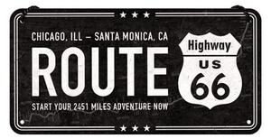 Metalowa tabliczka Route 66 - Chicago - Santa Monica, (20 x 10 cm)