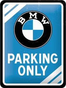 Metalowa tabliczka Bmw - Parking Only - Blue, (15 x 20 cm)