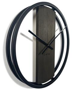 Zegar ścienny drewniany LOFT OVAL wenge 50cm