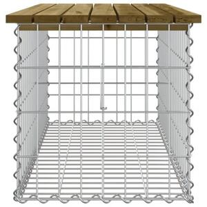 Ławka ogrodowa z gabionem, 103x44x42 cm, impregnowana sosna