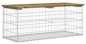 Ławka ogrodowa z gabionem, 103x44x42 cm, impregnowana sosna