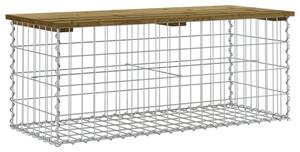 Ławka ogrodowa z gabionem, 103x44x42 cm, impregnowana sosna