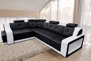 Skórzany narożnik rozkładany, kanapa narożna 320x230 cm Dante III + pufy 100% Skóra naturalna