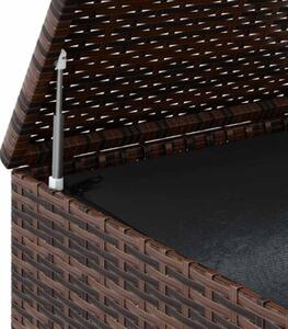 Skrzynia na poduszki ogrodowe, rattan pe, 100x97,5x104 cm, brąz