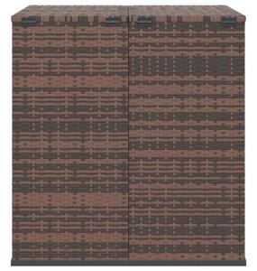 Skrzynia na poduszki ogrodowe, rattan pe, 100x97,5x104 cm, brąz
