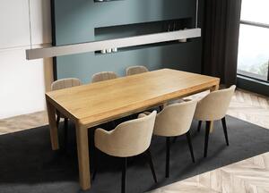 Stół z krzesłami, stół rozkładany 180/90 + 50 cm Frez + 6 x krzesło Glow