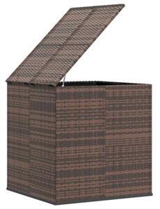 Skrzynia na poduszki ogrodowe, rattan pe, 100x97,5x104 cm, brąz