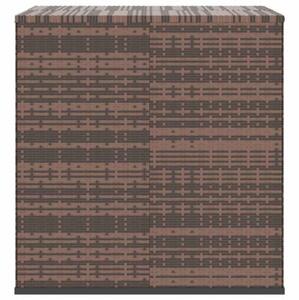 Skrzynia na poduszki ogrodowe, rattan pe, 100x97,5x104 cm, brąz