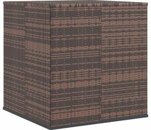 Skrzynia na poduszki ogrodowe, rattan pe, 100x97,5x104 cm, brąz