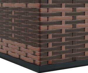 Skrzynia na poduszki ogrodowe, rattan pe, 100x97,5x104 cm, brąz