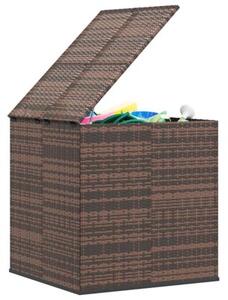 Skrzynia na poduszki ogrodowe, rattan pe, 100x97,5x104 cm, brąz