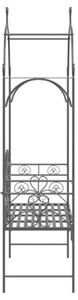 Ławka ogrodowa czarny 121 x 48 x 200 cm stal