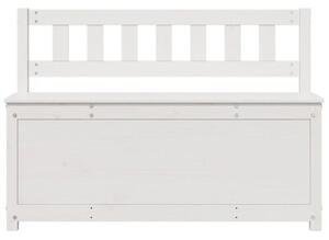 Ławka, biała, 110x41x76,5 cm, lite drewno sosnowe