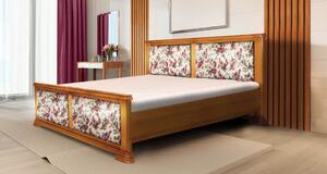 Łóżko do sypialni 140x200 Verona z tapicerowanymi panelami tkanina Premium