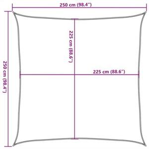 Żagiel przeciwsłoneczny, 160 g/m², czerwony, 2,5x2,5 m, hdpe