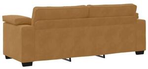 Sofa 3-osobowa, brÄ zowa, 220x77x82 cm, aksamit