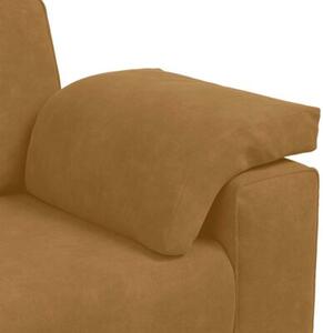 Sofa 3-osobowa, brÄ zowa, 220x77x82 cm, aksamit