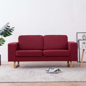 Sofa 2-osobowa, tapicerowana tkaninÄ , kolor czerwonego wina