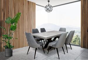 Zestaw do jadalni: Stół rozkładany SJ74 160/90 + 2x40 cm + 6 krzeseł KJ Kubełek OLO