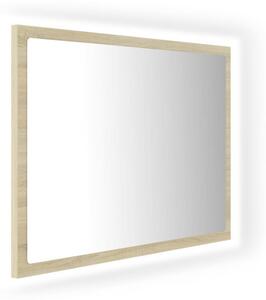 Lustro Åazienkowe LED, kolor dÄ b sonoma, 60x8,5x37 cm, akryl