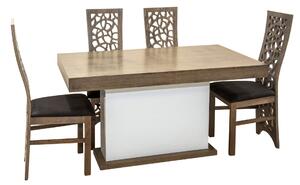 ZESTAW MEBLI do jadalni/salonu - Stół 160+40 cm wkładka SJ10 + 4 Krzesła KW76