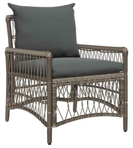 Krzesło ogrodowe z poduszką szary 73 x 61 x 77 cm polirattan