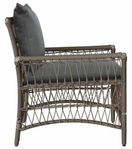 Krzesło ogrodowe z poduszką szary 73 x 61 x 77 cm polirattan